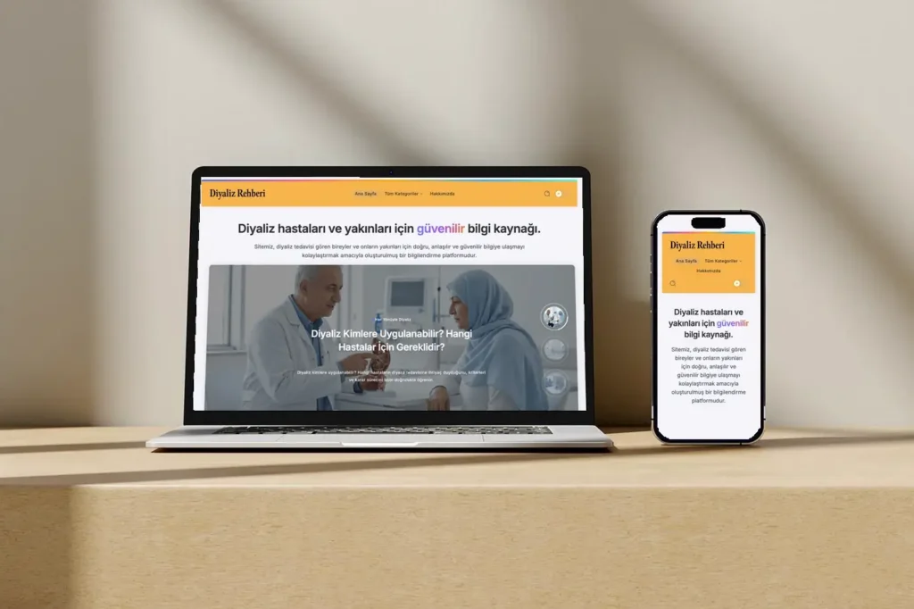 Diyaliz Rehberi web sitesi tasarımı