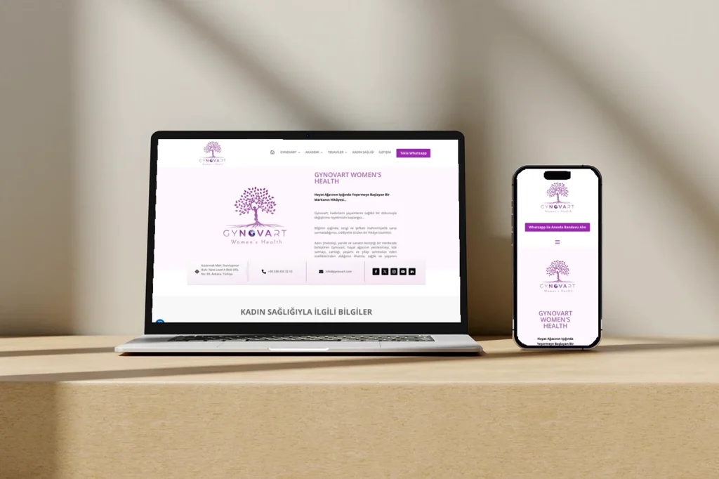 Gynovart web sitesi tasarımı