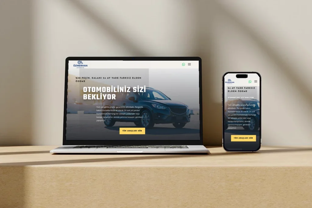Özmerhan Otomotiv web sitesi tasarımı
